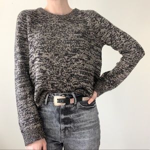 360 Cashmere Gray Black Sweater